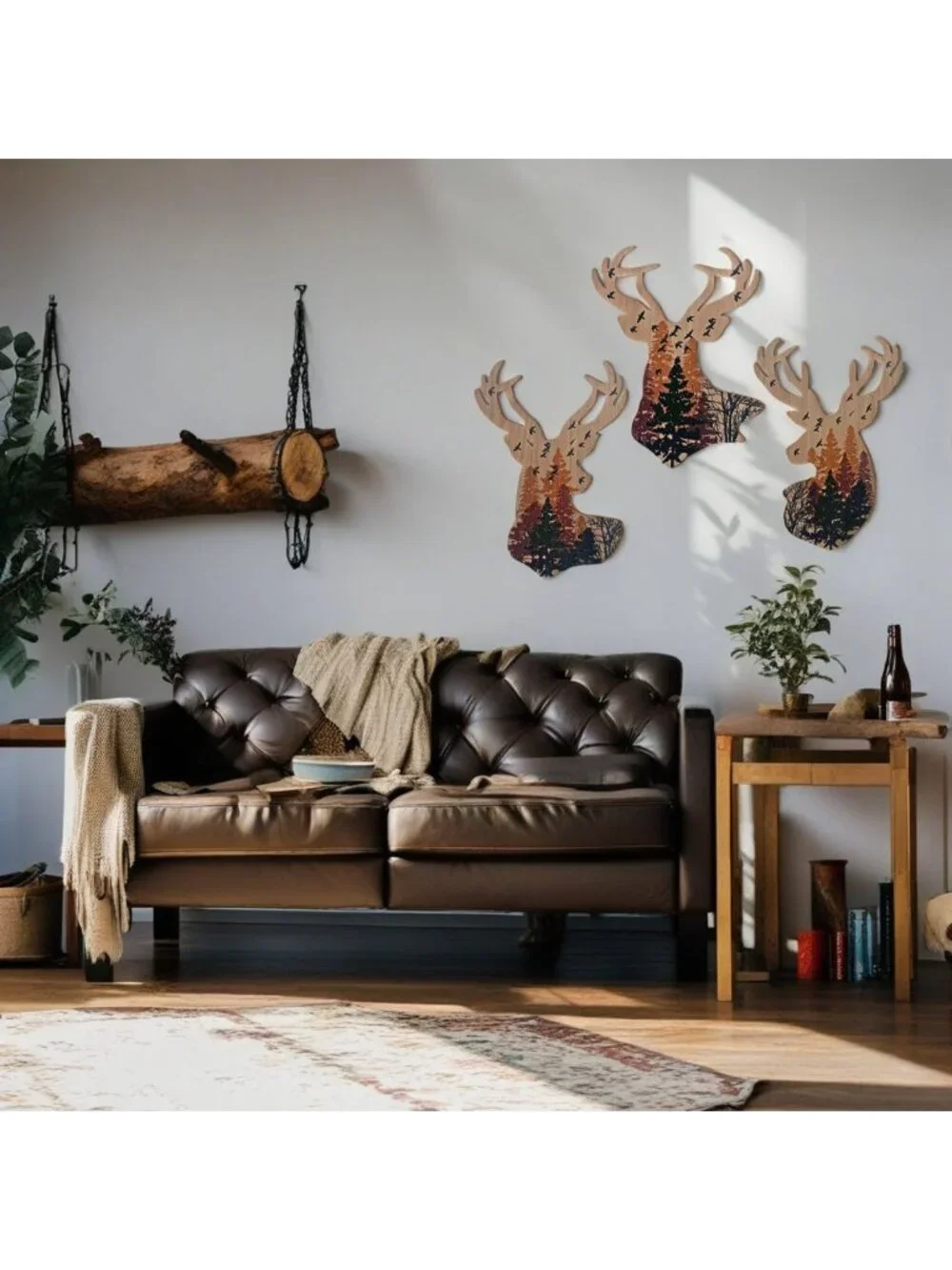 Rustic Woodland Wildlife Wall Decor - 3 Pack Animal Hanging Art for Cottage Home